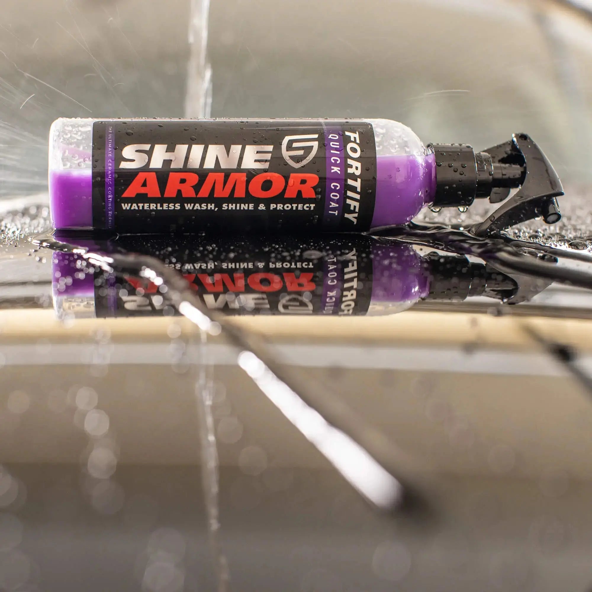 Shine Armor 3-in-1 Ceramic Waterless Wash, Shine, and Protect Spray 8oz and  2 Microfiber Clothes